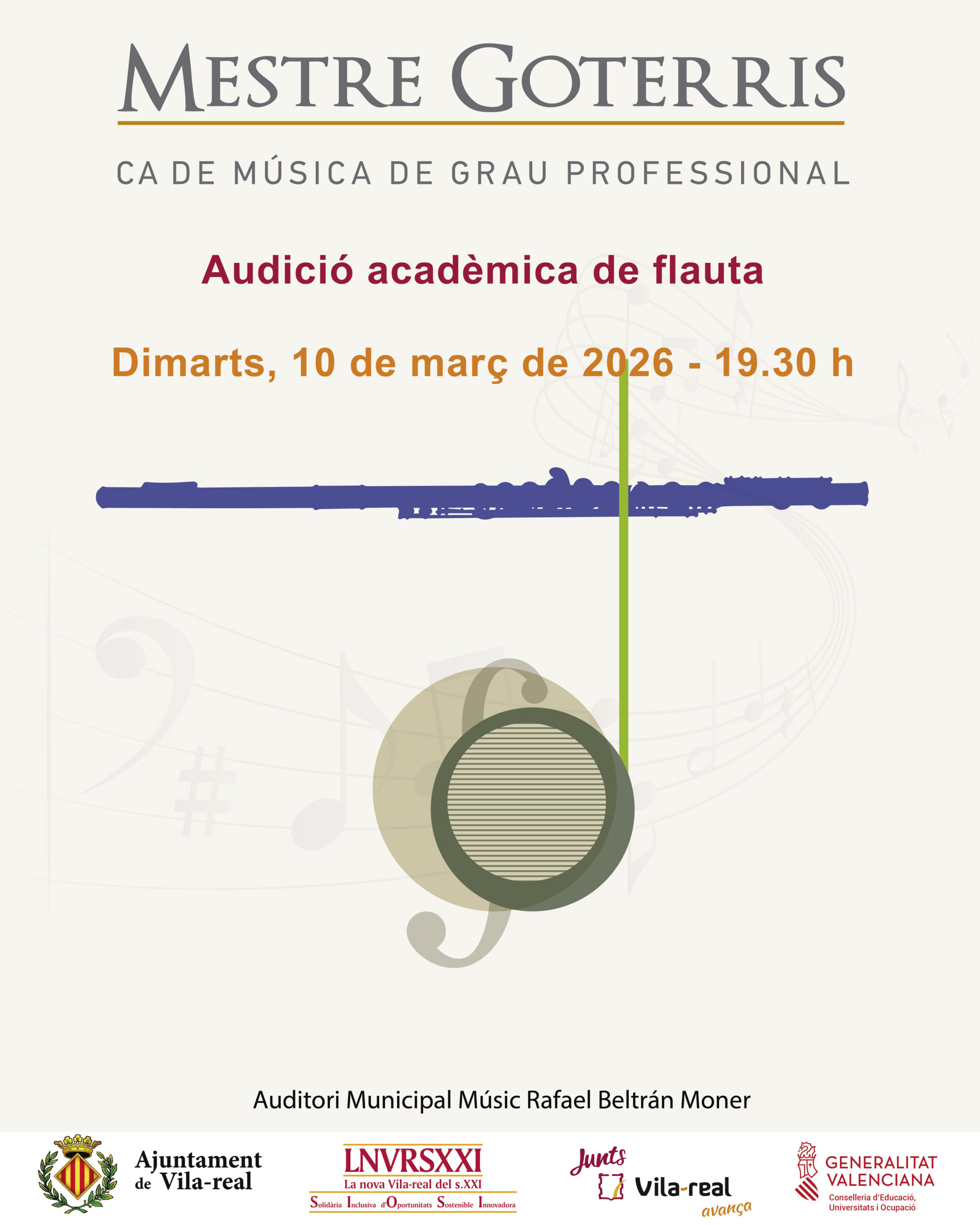 Audició acadèmica de flauta.
