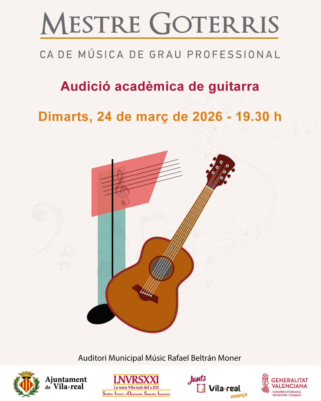 Audició acadèmica de guitarra.