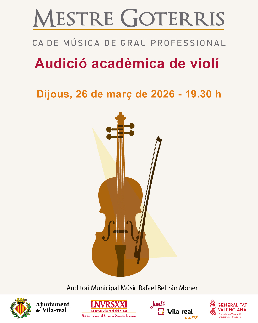 Audició acadèmica de violí.